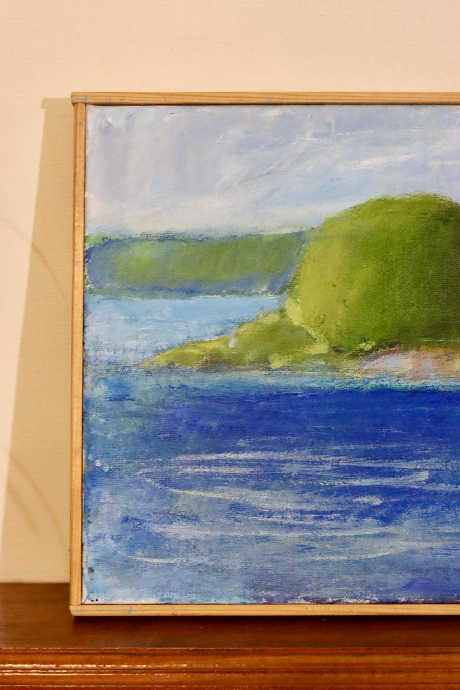 Mid-Century Original Swedish Oil on Canvas "Coast "