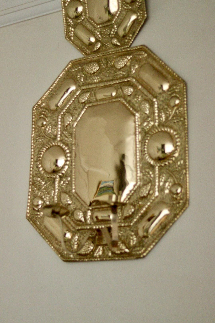 Extra Large Mid Century Swedish Brass Sconce