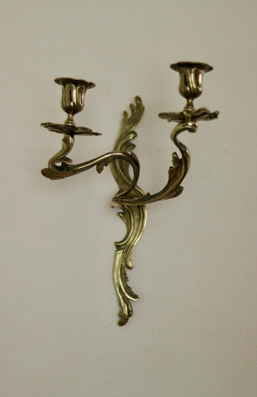 Pair of Brass  Louis XV Style French Wall Sconces