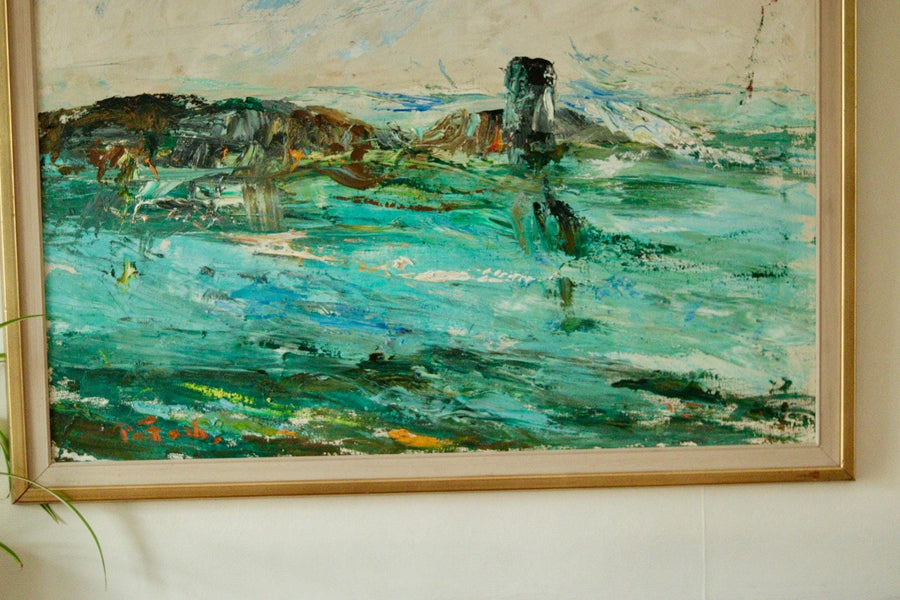 Original Swedish Seascape Oil on Canvas Painting