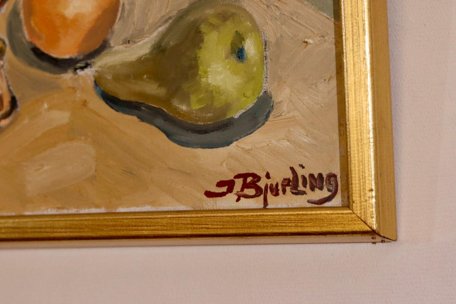 "Still Life Pitcher and Fruit" by J Bjurling