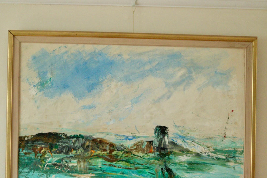 Original Swedish Seascape Oil on Canvas Painting