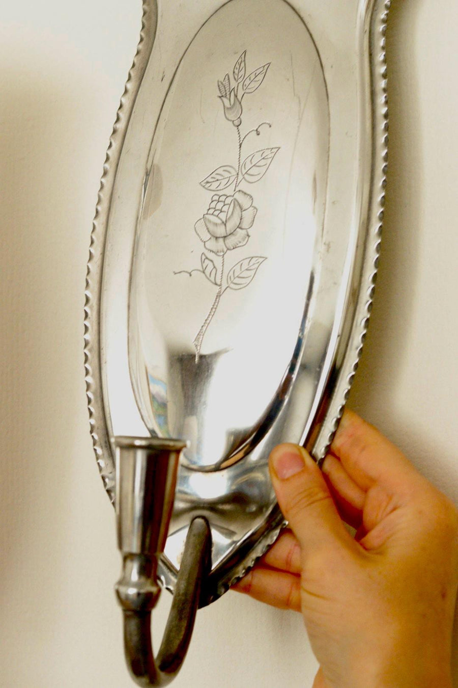 Pair Of Mid Century Swedish Pewter Sconces by Svenskt Tenn