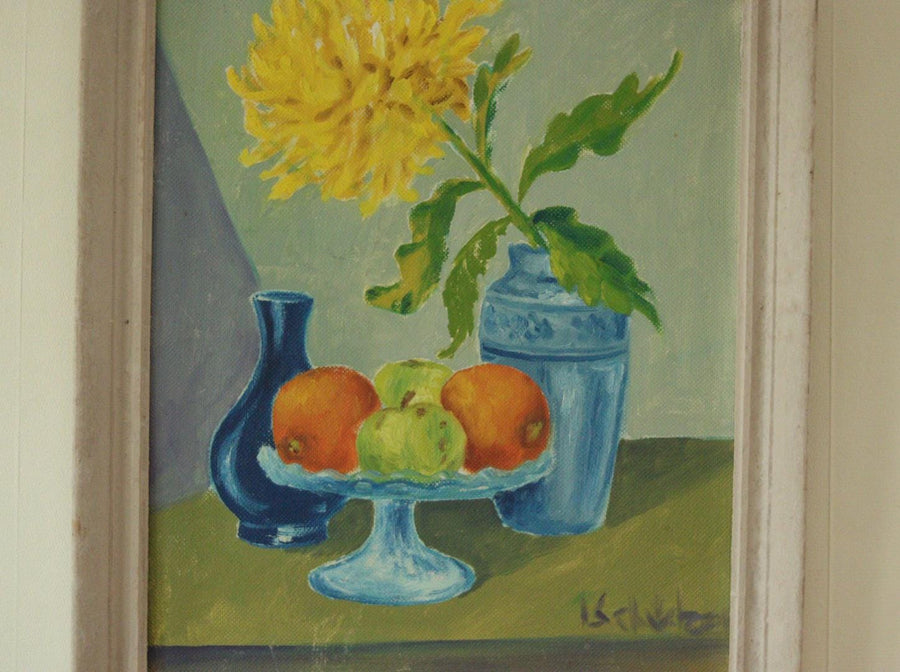 “Still Life: Fruit and Yellow Flower” (Attributed to Schultzer)