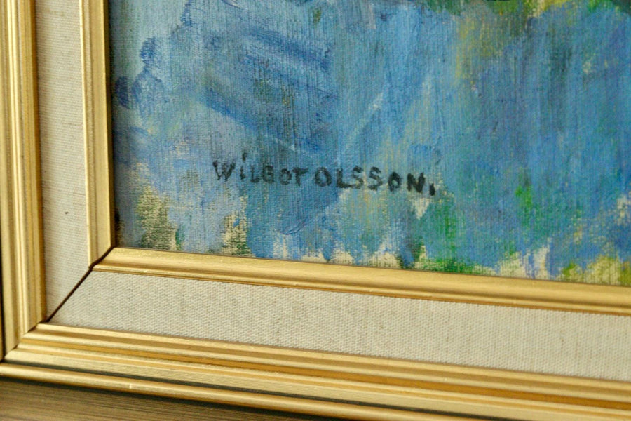 Original Mid Century Still Life on Canvas – Wilgot Olsson