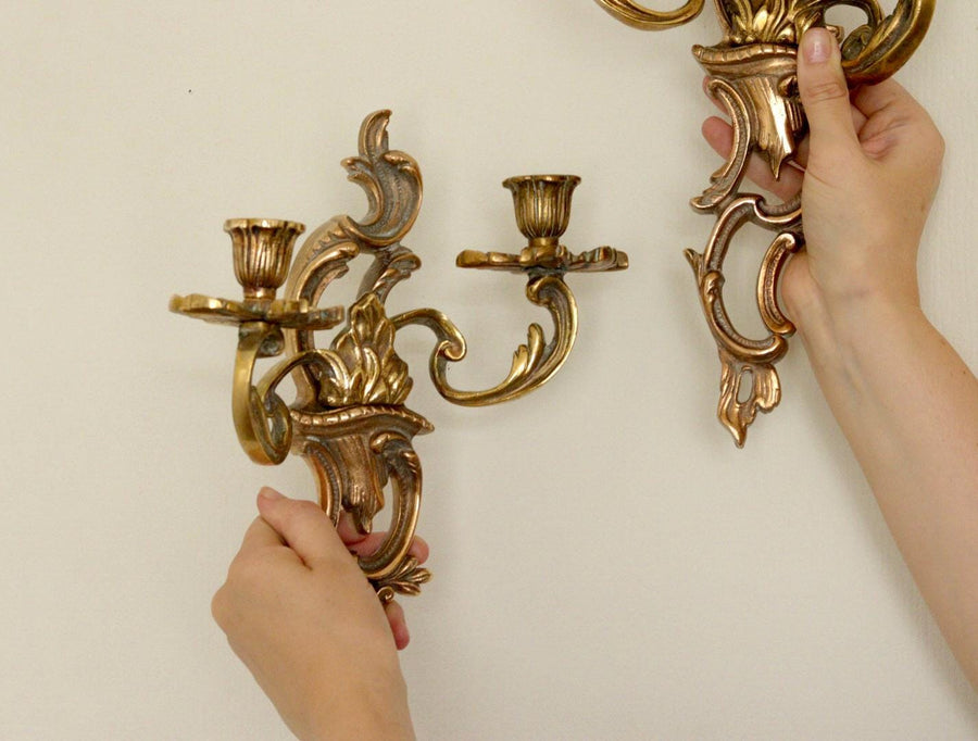 Mid Century Swedish Brass Sconces