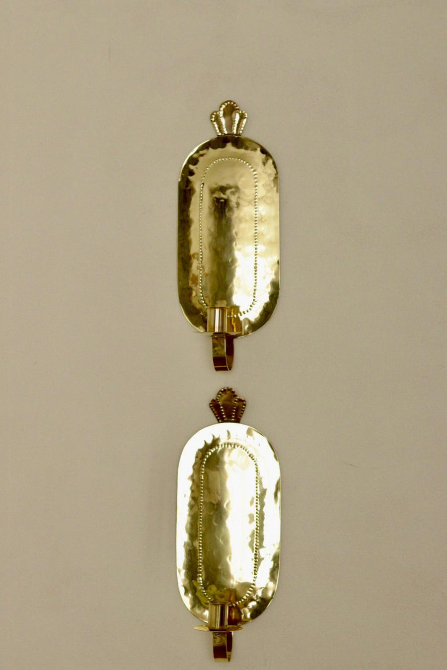 Pair Of Mid Century Swedish Brass Sconces