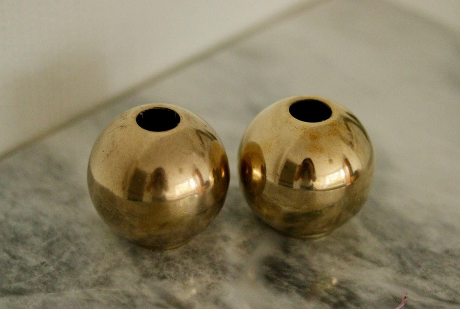 Pair of Mid-Century Swedish Brass Candle Holders