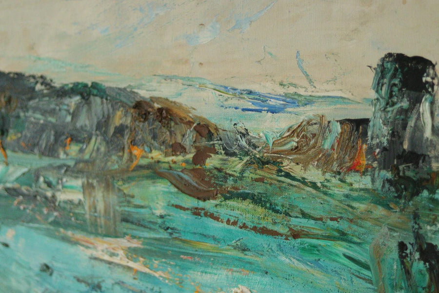 Original Swedish Seascape Oil on Canvas Painting