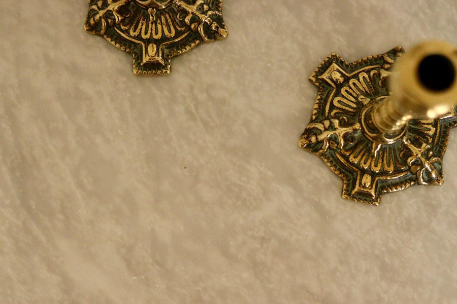 Pair of Vintage Brass Candle Holders