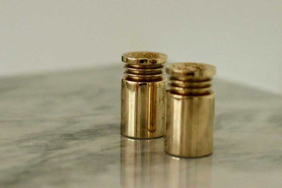 Pair of Mid-Century Swedish Brass Candle Holders