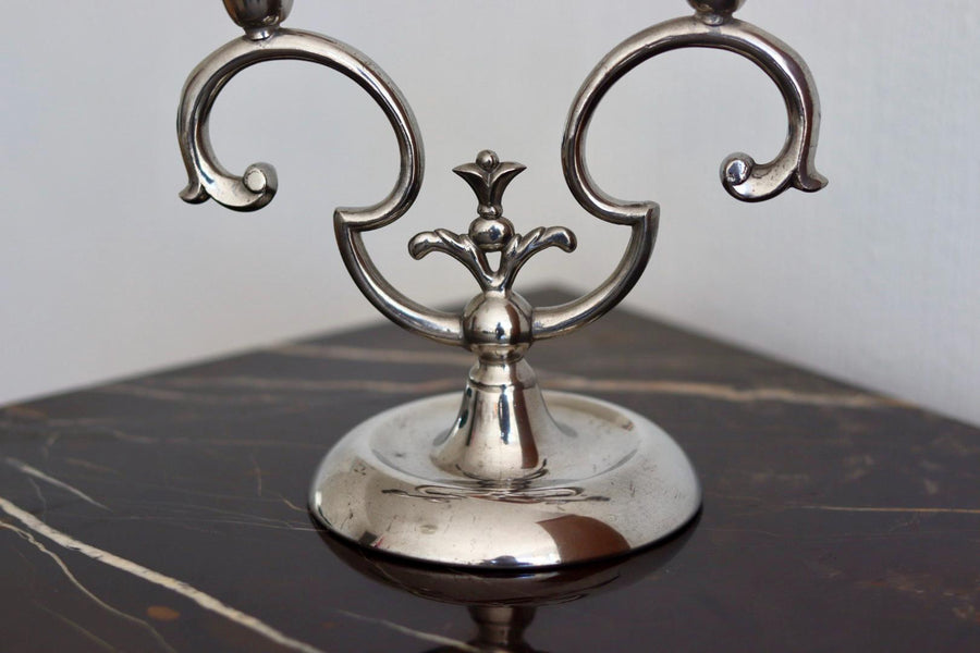 Pair of Vintage Swedish Pewter Candleholders by  Svenskt Tenn