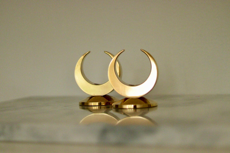 Pair of Mid-Century Swedish Brass Candle Holders by Arthur Pe Kolbäck