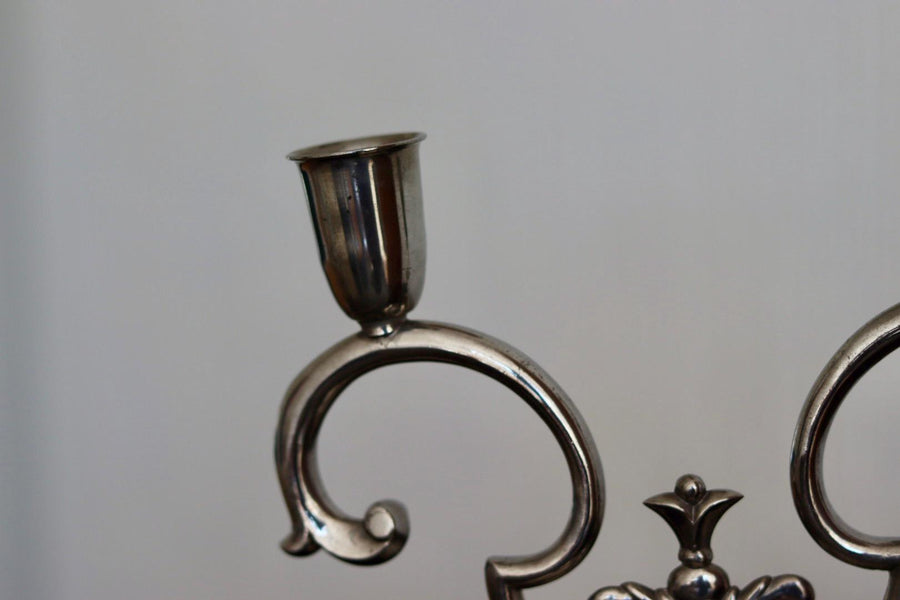 Pair of Vintage Swedish Pewter Candleholders by  Svenskt Tenn