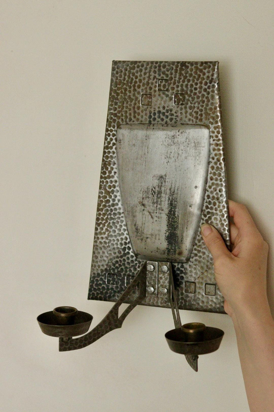 Pair Of Mid Century Swedish Pewter/Metal Sconces