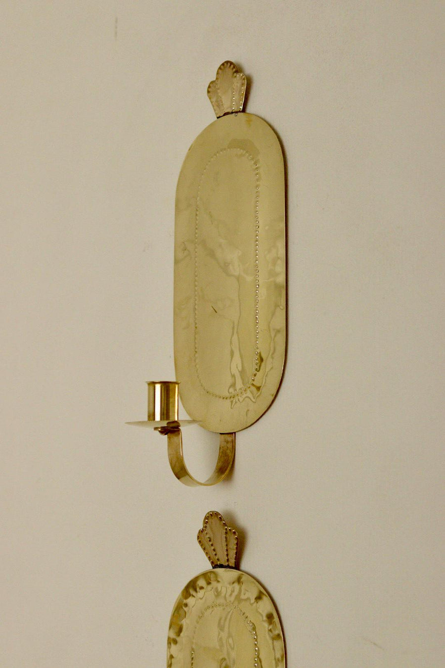 Pair Of Mid Century Swedish Brass Sconces