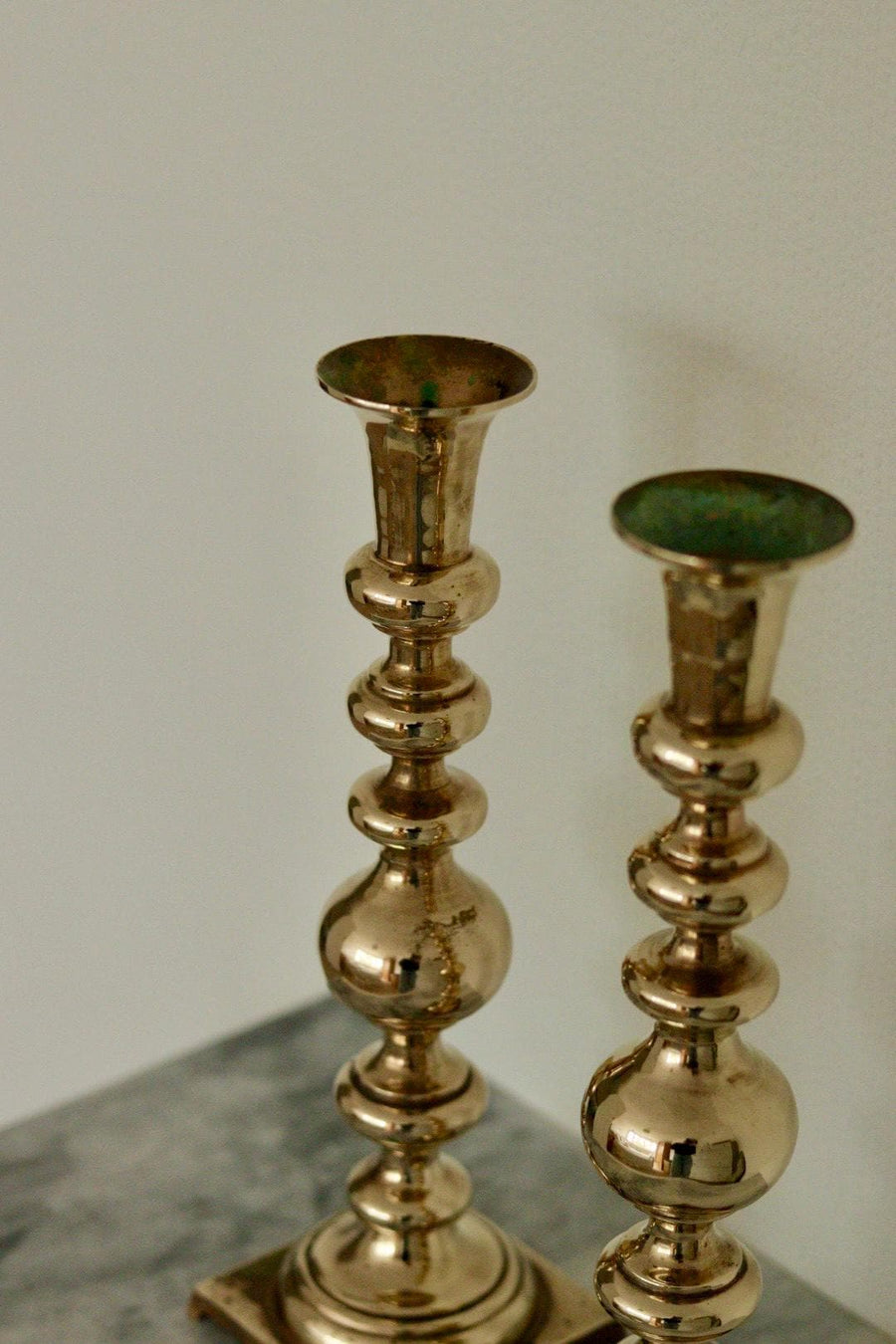 Pair of Vintage Swedish Brass Candle holders