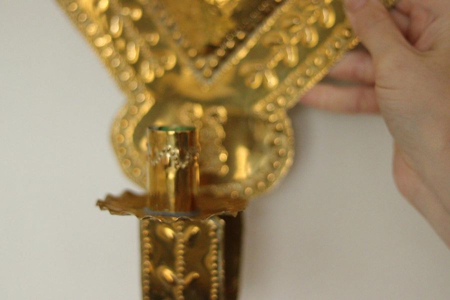 Pair Of Mid Century Swedish Brass Sconces
