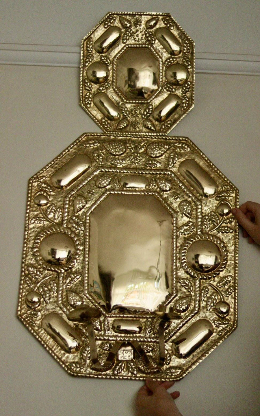 Extra Large Mid Century Swedish Brass Sconce