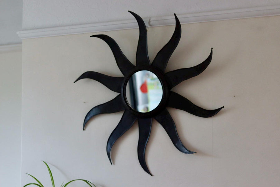 Vintage Metal Sun Burst Wall Mirror