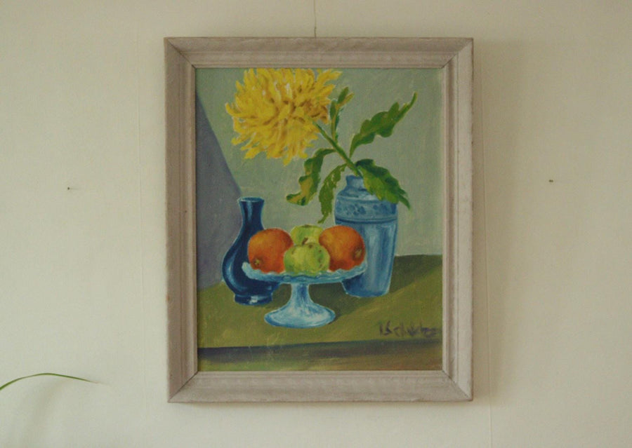 “Still Life: Fruit and Yellow Flower” (Attributed to Schultzer)