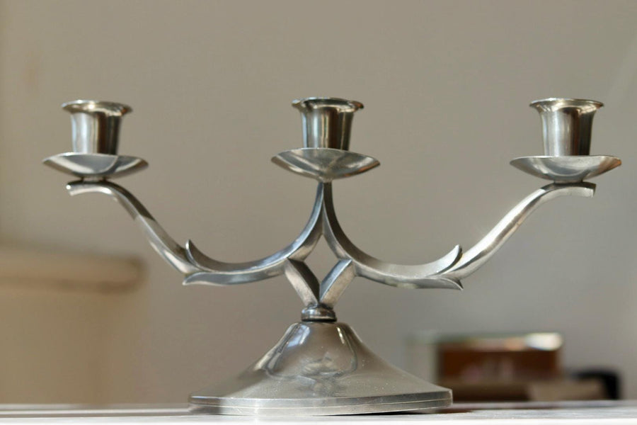 Pair of Vintage Swedish Pewter Candleholders by  Svenskt Tenn