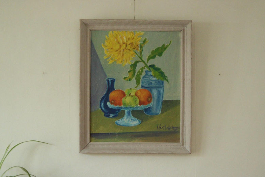 “Still Life: Fruit and Yellow Flower” (Attributed to Schultzer)