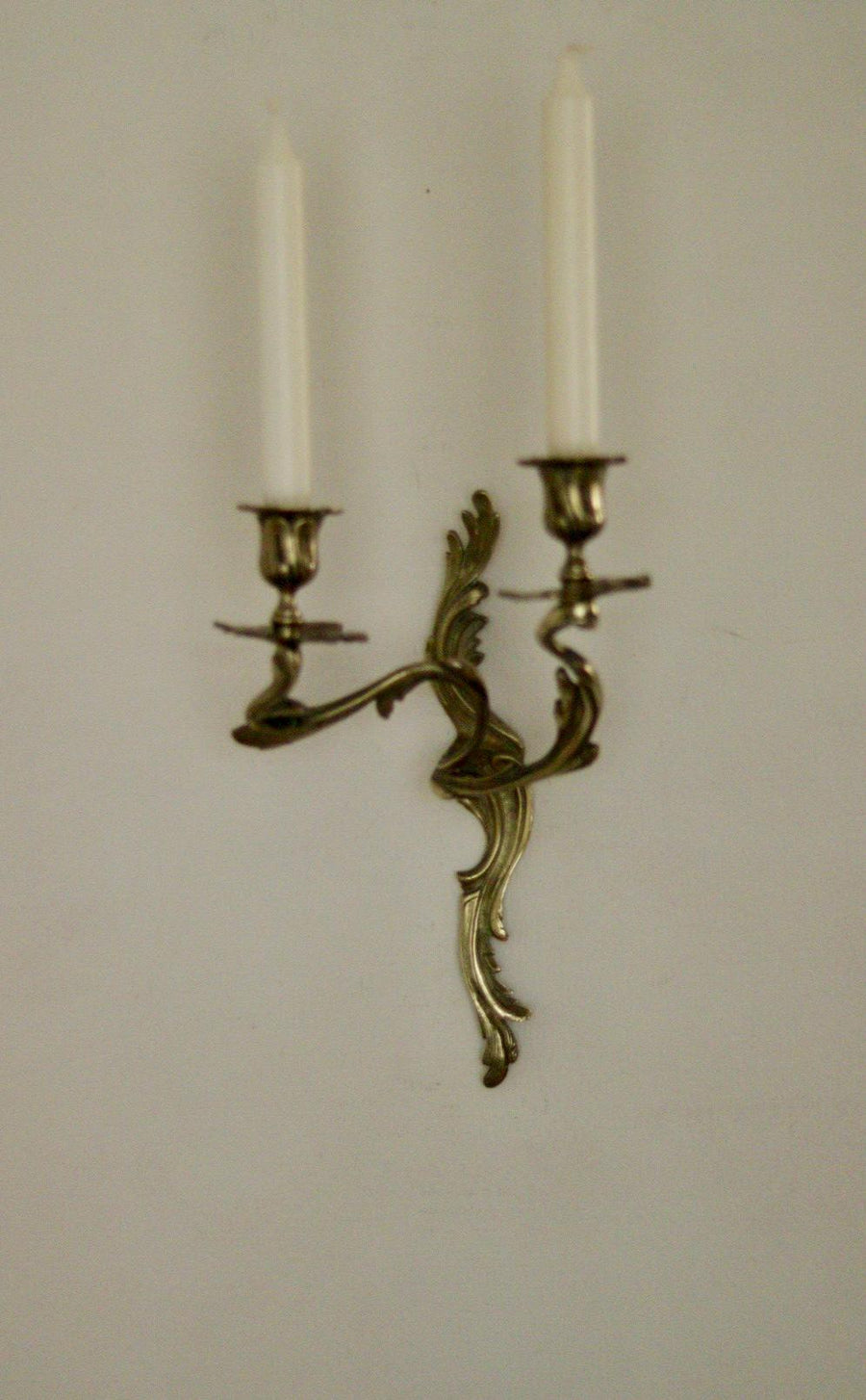 Pair of Brass  Louis XV Style French Wall Sconces