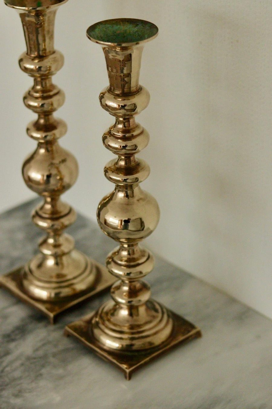 Pair of Vintage Swedish Brass Candle holders