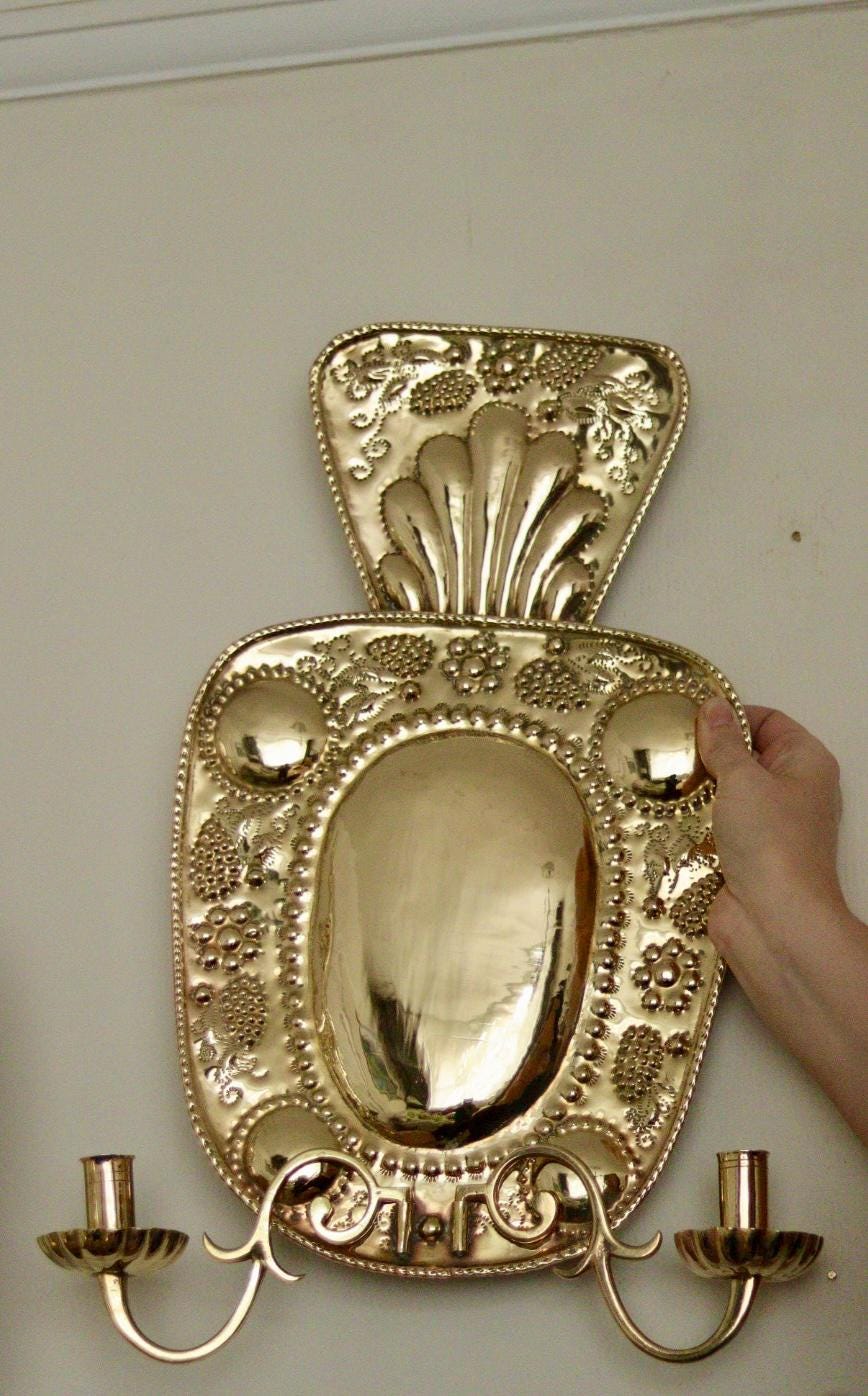 Pair of Mid-Century Swedish Brass Sconces