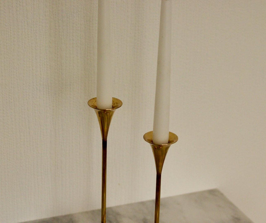 Pair of Mid-Century Brass Candle holders