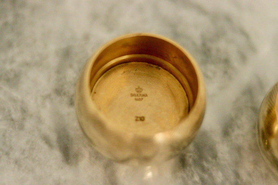 Pair of Mid-Century Swedish Brass Candle Holders by Skultuna