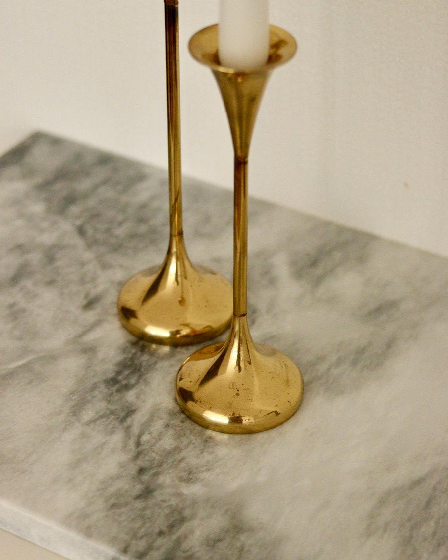 Pair of Mid-Century Brass Candle holders