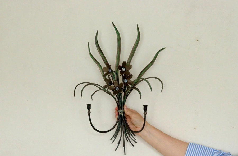 Wrought Iron Wall Sconce – Double Arm – 52 x 32 cm