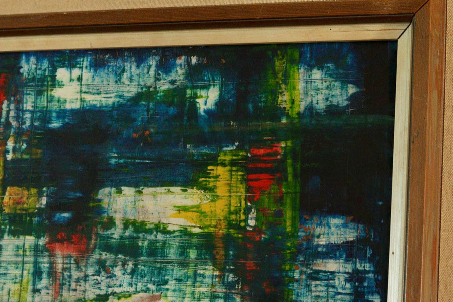 Original Swedish Mid Century Oil on Panel " Composition"