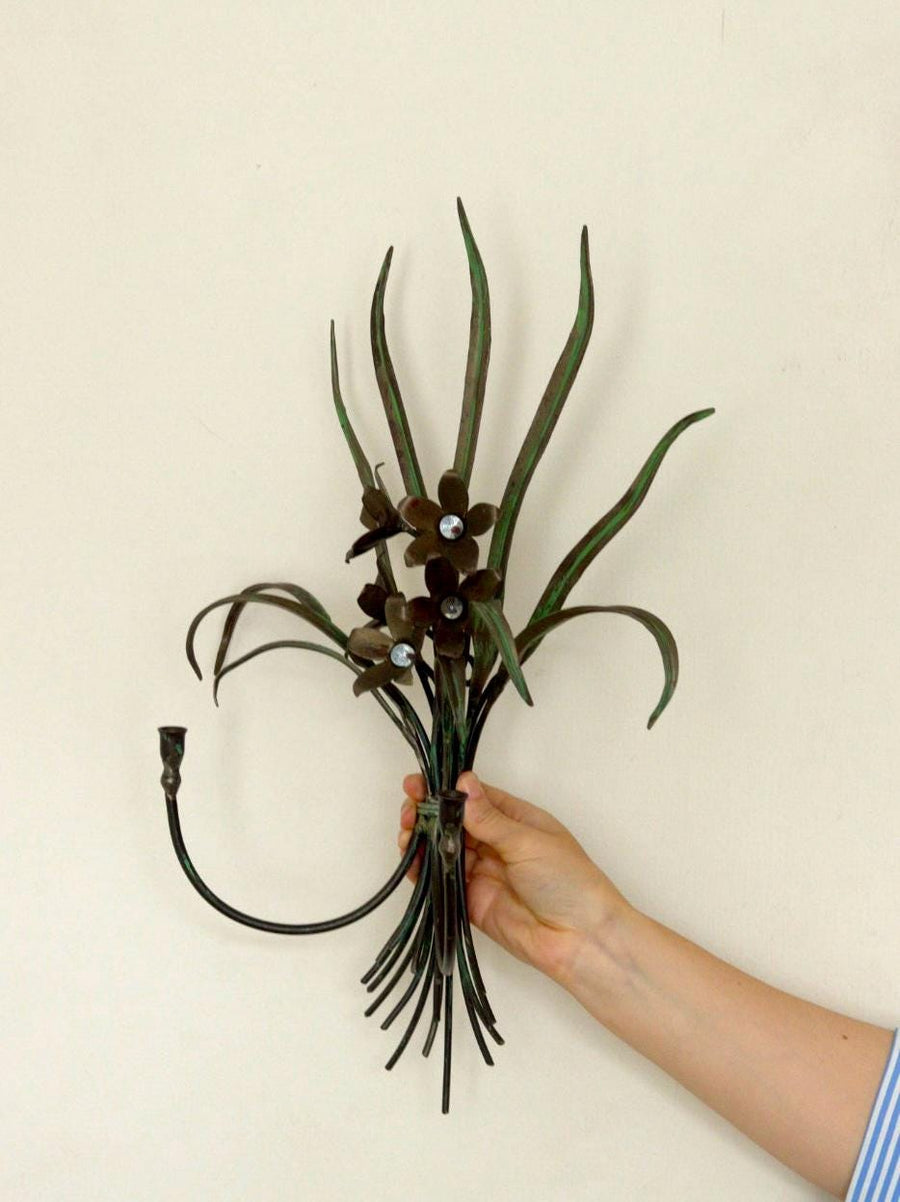 Wrought Iron Wall Sconce – Double Arm – 52 x 32 cm