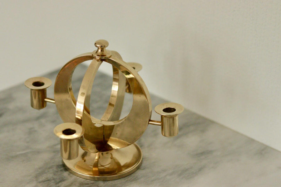 Swedish Brass Candlabera by Arthur Pe Kolbäck
