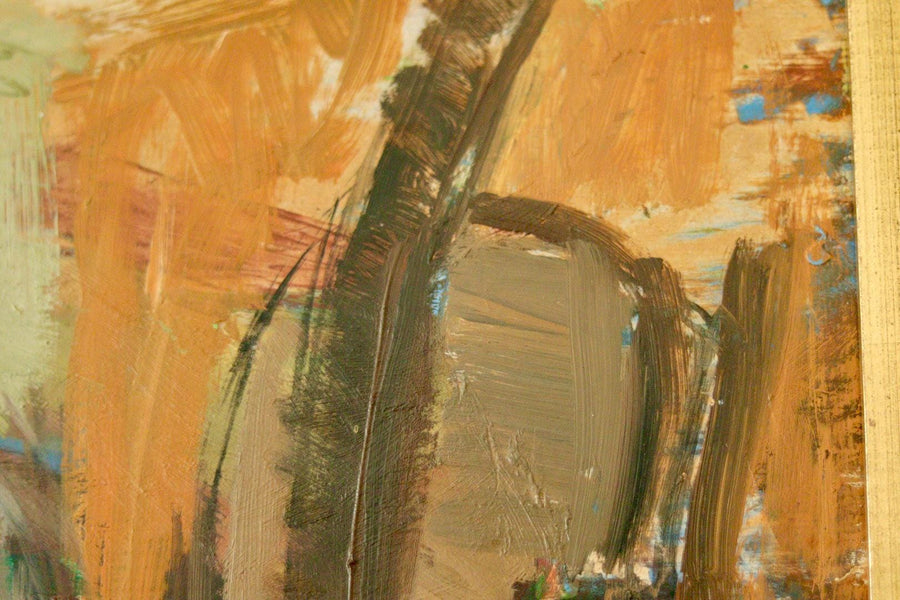 Original Swedish Oil on Panel Painting – Signed “O. Ln”, 1950