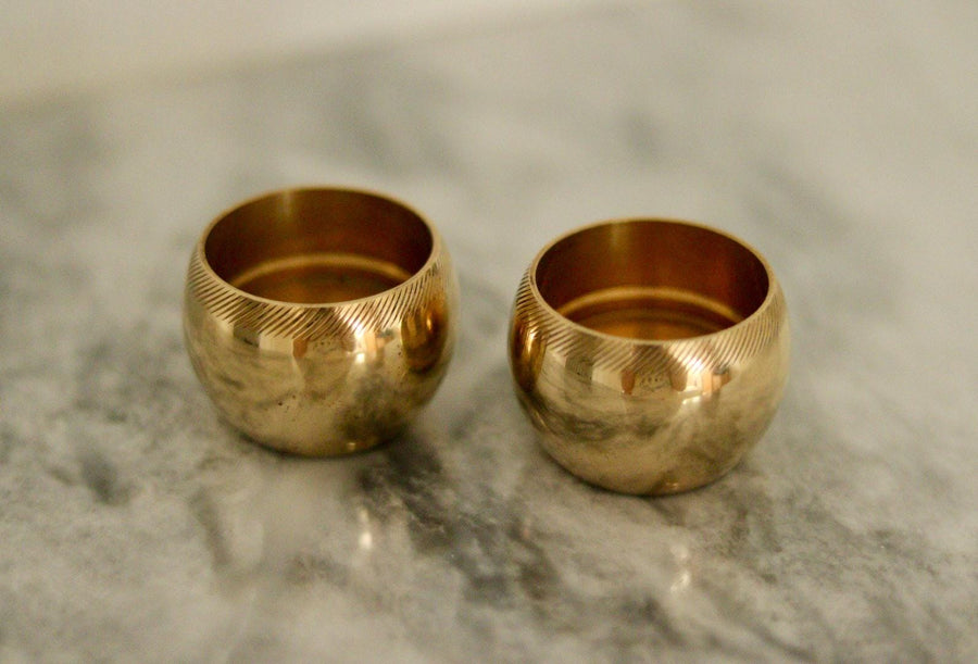Pair of Mid-Century Swedish Brass Candle Holders by Skultuna