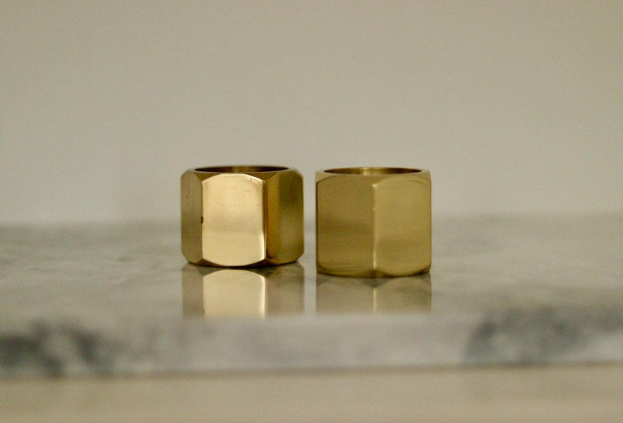Pair of Mid-Century Swedish Brass Candle Holders by Inga Bjornsson Fakt