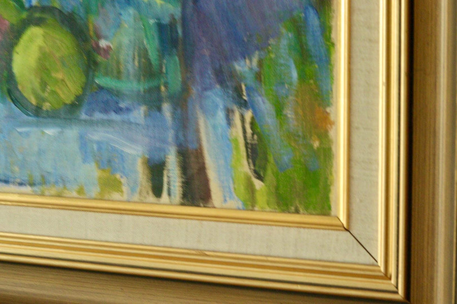 Original Mid Century Still Life on Canvas – Wilgot Olsson
