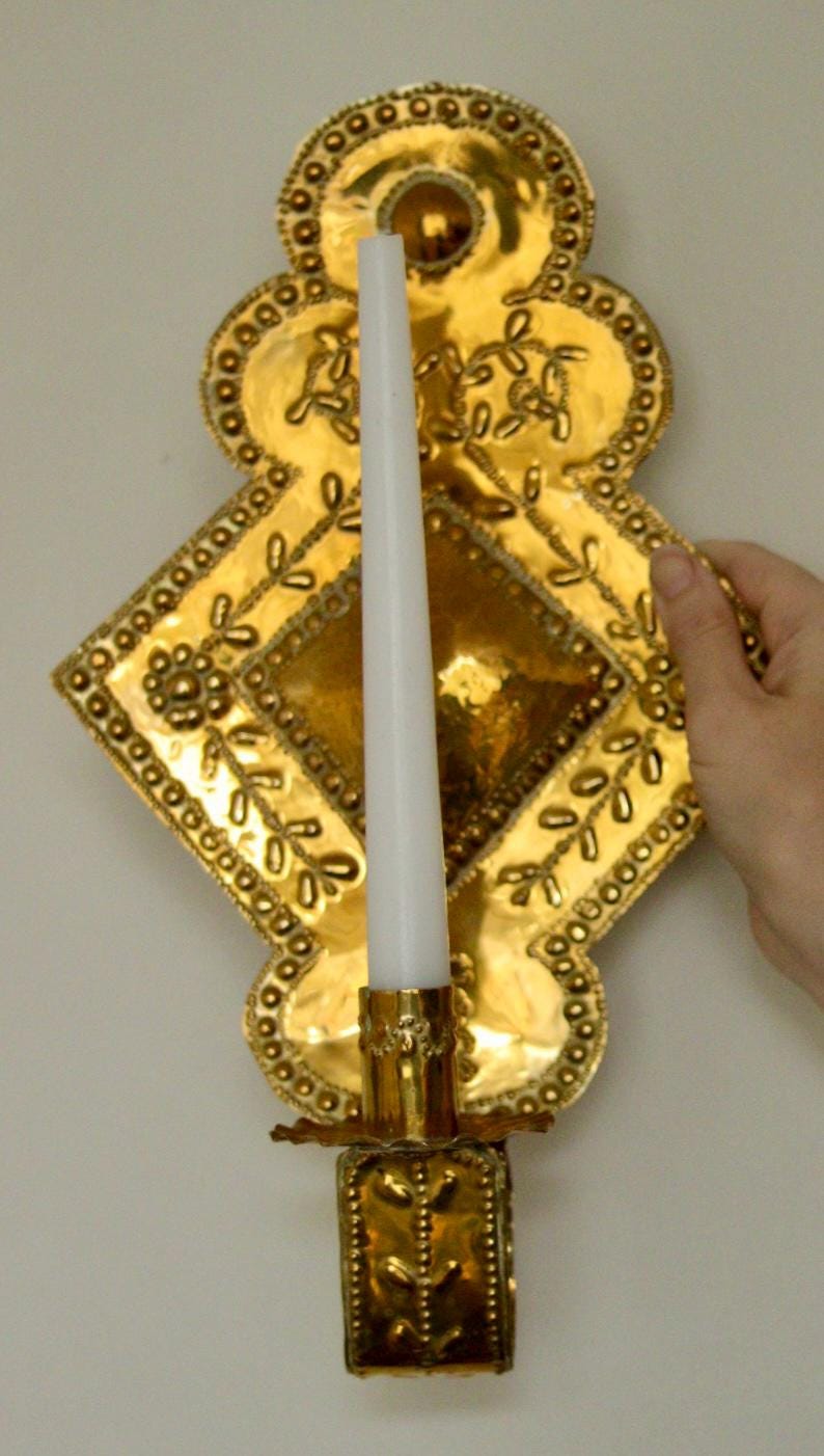 Pair Of Mid Century Swedish Brass Sconces