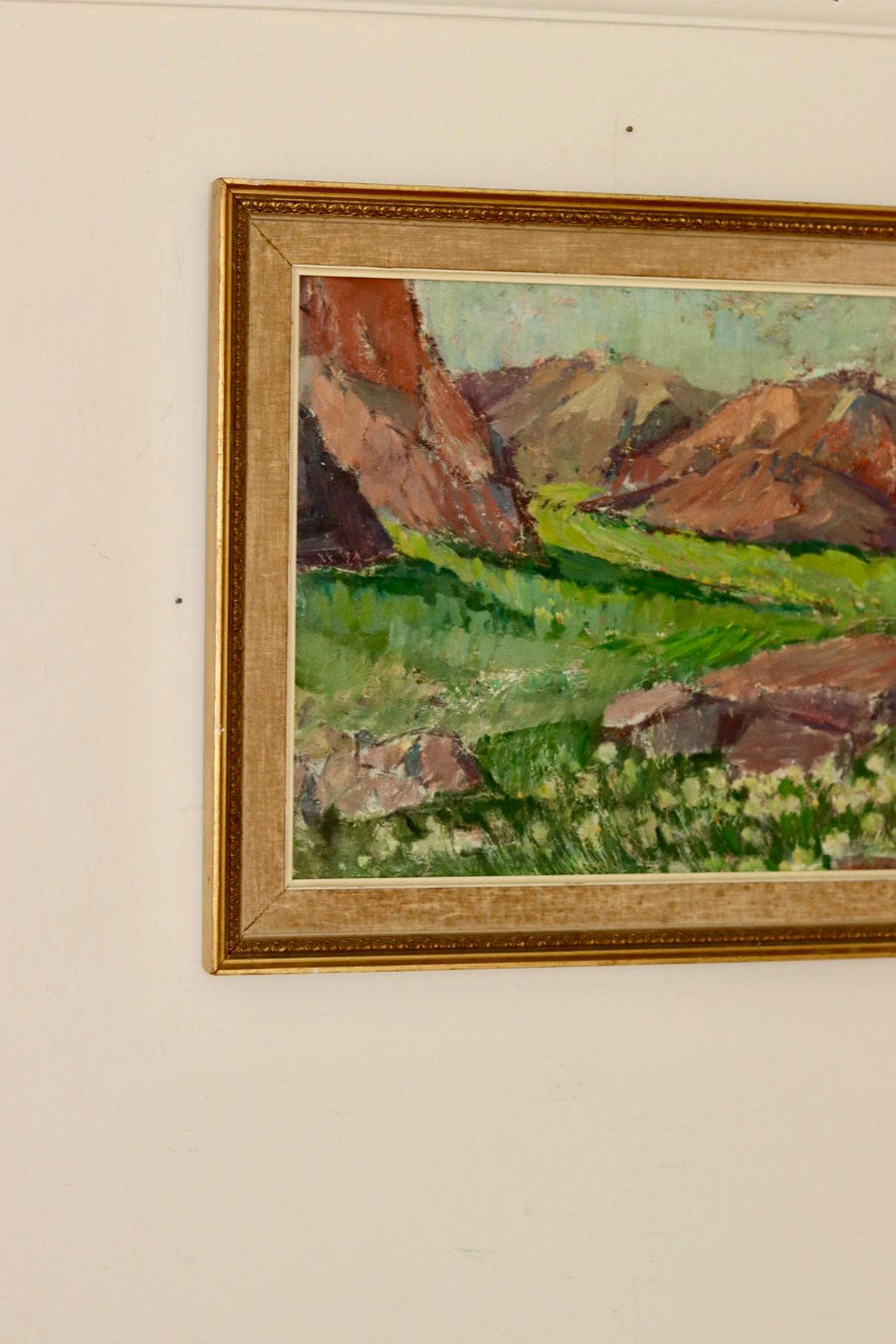 Mid-Century Oil Painting "Mountain Scene"