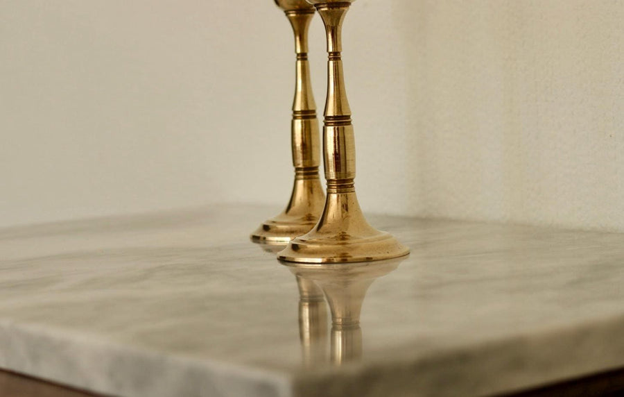 Pair of Vintage Swedish Brass Candle holders