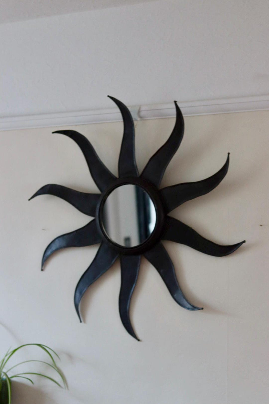 Vintage Metal Sun Burst Wall Mirror