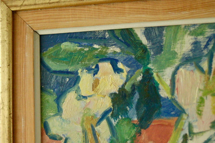 Original Swedish Oil on Panel Painting – Floral Still Life