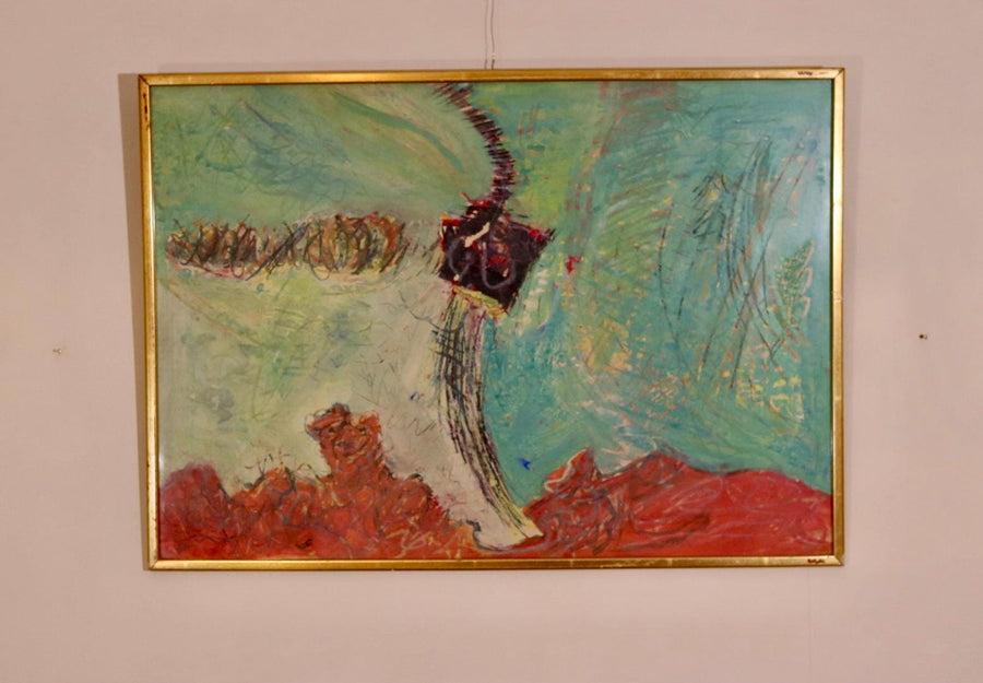 Mid-Century Original Mixed Media on Paper "Abstract"