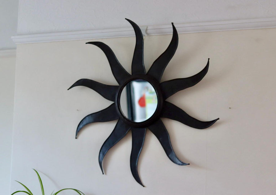 Vintage Metal Sun Burst Wall Mirror