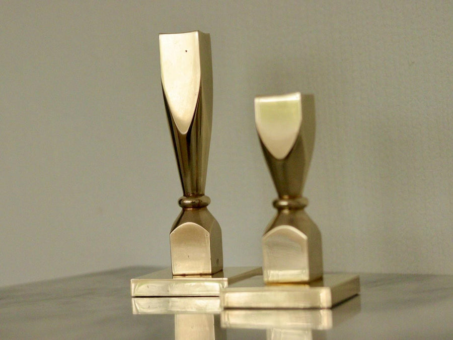 Pair of Mid-Century Swedish Brass Candle Holders