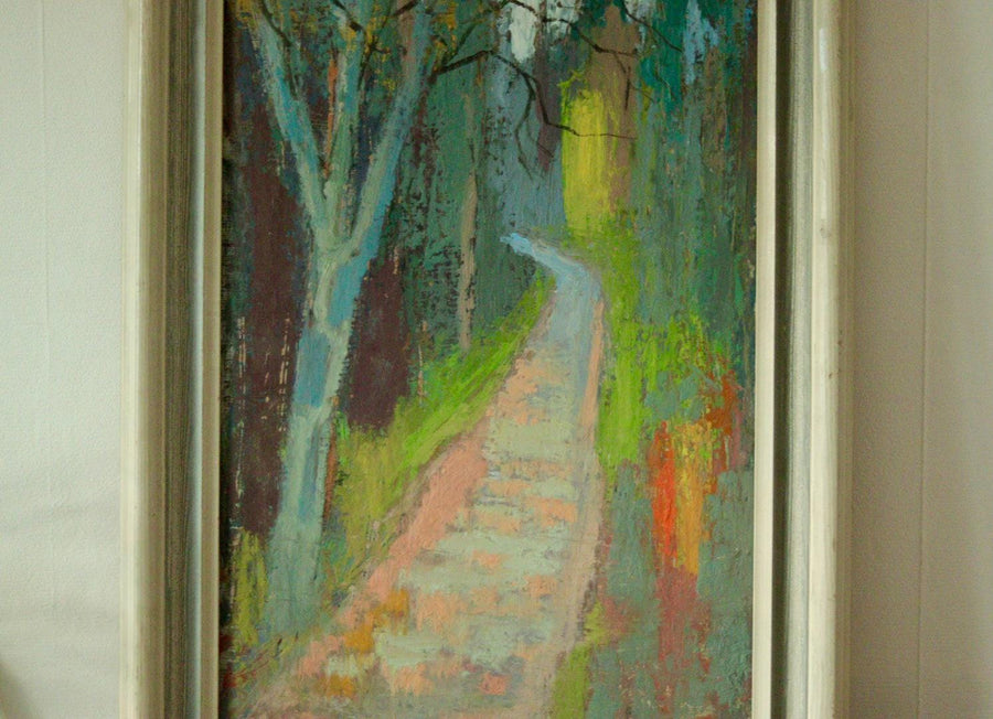 Original Mid-Century Oil on Panel – “Country Lane”